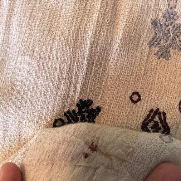 Free People Embroidered Baby Doll Long Sleeve Size Xtra Small Boho Women's Top - Picture 8 of 8